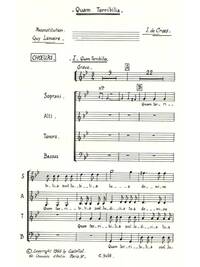 CROES/LEMAIRE QUAM TERRIBILIA SATB A CAPPELLA CHORAL CHANT