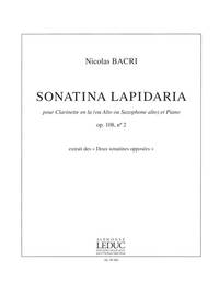 BACRI NICOLAS SONATINA LAPIDARIA OP 108 NO 2 CLARINET IN A & PIANO BK