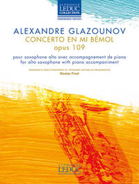 CONCERTO EN MI BEMOL, OPUS 109 - RECUEIL AVEC PARTIES SEPAREES - SAXOPHONE ALTO ET PIANO