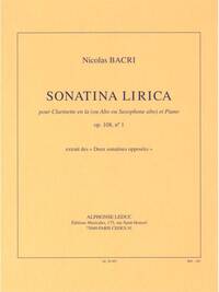 BACRI NICOLAS SONATINA LIRICA OP 108 NO 1 CLARINET IN A & PIANO BOOK