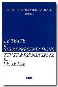 LE TEXTE ET SES REPRESENTATIONS
