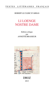 LI LOENGE NOSTRE DAME. ED.ANNETTE BRASSEUR