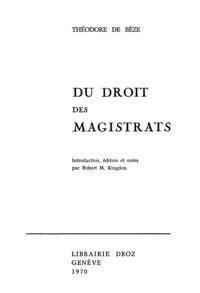 Du droit des Magistrats