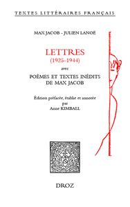 LETTRES (1925-1944) AVEC POEMES ET TEXTES INEDITS DE MAX JACOB