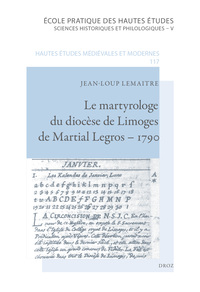 Le martyrologe du diocèse de Limoges de Martial Legros – 1790