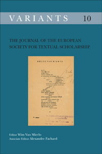 THE JOURNAL OF THE EUROPEAN SOCIETY FOR TEXTUAL SCHOLARSHIP