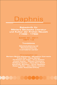 TRANSLATIONES. DEKONTEXTUALISIERUNG UND REKONTEXTUALISIERUNG IN VORMODERNER LITERATUR
