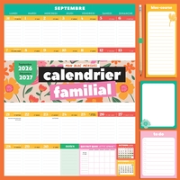 Calendrier familial Bloc mensuel 2026-2027