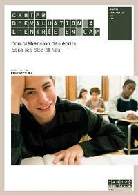 Cahier d'évaluation à l'entrée en CAP - compréhension des écrits dans les disciplines