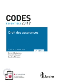 Code essentiel - Droit des assurances 2019