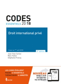 Code essentiel - Droit international privé 2018