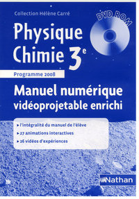 H.Carré Physique-Chimie 3e, CD-rom - Manuel numérique adoptant papier
