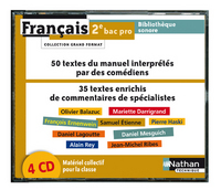 COFFRET DE 4 CD FRANCAIS 2E BAC PRO BIBLIOTHEQUE SONORE (GRAND FORMAT) - 2009