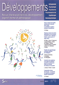 Revue interdisciplinaire du développement cognitif normal et pathologique 2010/4 - No 8