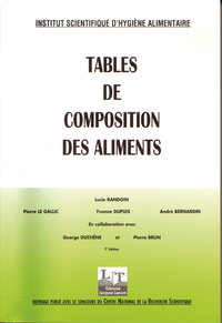TABLES DE COMPOSITION DES ALIMENTS