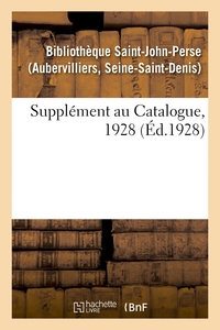 Supplément au Catalogue, 1928