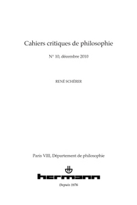 Cahiers critiques de philosophie n° 10