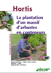 Plantation d'un massif d'arbustes en conteneurs