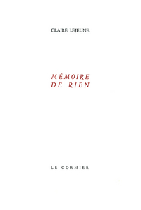 MEMOIRE DE RIEN