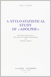 A stylo-statistical study of "Adolphe" de Benjamin Constant
