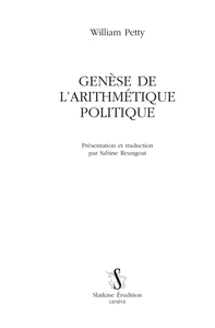 GENESE DE L'ARITHMETIQUE POLITIQUE