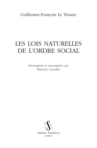 LES LOIS NATURELLES DE L'ORDRE SOCIAL