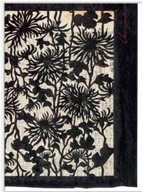 EVENTAILS ET CHRYSANTHEMES MOTIFS DE KATAGAMI JAPONAIS /FRANCAIS
