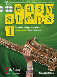 EASY STEPS 1 ALTSAXOFOON SAXOPHONE - IN EENVOUDIGE STAPPEN ALTSAXOFOON LEREN SPELEN + AUDIO