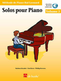 SOLOS POUR PIANO, VOLUME 3 - METHODE DE PIANO HAL LEONARD - PIANO - RECUEIL + MEDIA ONLINE