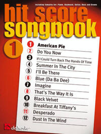 HIT SCORE SONGBOOK 1 PIANO, VOIX, GUITARE