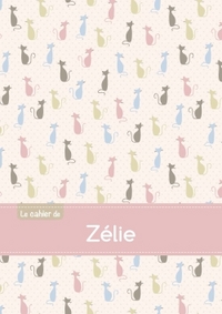 CAHIER ZELIE BLANC,96P,A5 CHATS