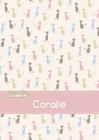Le cahier de Coralie - Blanc, 96p, A5 - Chats