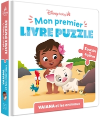 DISNEY BABY - Mon Premier livre puzzle - 4 pièces - Vaiana et les animaux