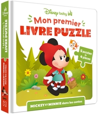 DISNEY BABY - Mon Premier livre puzzle - 4 pièces - Mickey et Minnie dans les contes