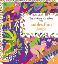 TABLEAUX SABLES FLUO JUNGLE - BOITE AVEC ACCESSOIRES