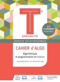 Mathématiques - Barbazo Tle Spécialité, Cahier d'algorithmique et programmation en Python