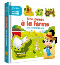 DISNEY BABY - Mes Premiers Pas - Une journée à la ferme avec Mickey - Imagier puzzle 6 pièces