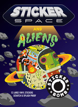 Sticker Space & Aliens /anglais