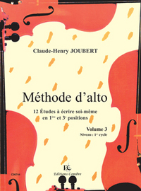 METHODE D'ALTO VOL.3 - 12 ETUDES EN 1ERE ET 3E POSITIONS --- ALTO