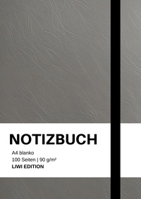 Notizbuch A4 blanko grau - 100 Seiten Soft Cover - FSC Papier