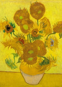 Notizbuch A4 blanko - Softcover Motiv Sonnenblumen Vincent van Gogh - 100 Seiten - FSC Papier