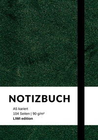 Notizbuch A5 kariert - 100 Seiten 90g/m² - Soft Cover grün - FSC Papier