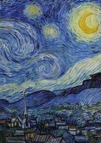 Notizbuch A4 kariert - 100 Seiten Soft Cover - van Gogh Sternennacht - FSC Papier
