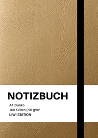 Notizbuch A4 blanko gold - 100 Seiten Soft Cover - FSC Papier