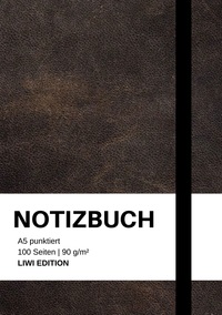 Notizbuch A5 punktiert - 100 Seiten 90g/m² - Soft Cover Schwarz - FSC Papier