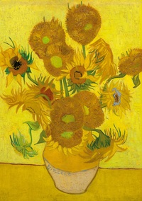 Notizbuch A5 blanko - 100 Seiten 90g/m² - Hardcover Motiv Sonnenblumen Vincent van Gogh - FSC Papier
