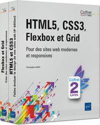 HMTL5, CSS3, FLEXBOX ET GRID - COFFRET DE 2 LIVRES : POUR DES SITES WEB MODERNES ET RESPONSIVES