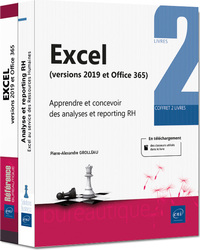 EXCEL 2019 - COFFRET DE 2 LIVRES - APPRENDRE ET CONCEVOIR DES ANALYSES ET REPORTING RH