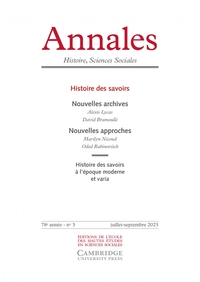 ANNALES HSS N  2023/3 - HISTOIRE DES SAVOIRS