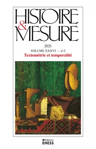 HISTOIRE ET MESURE N 36/2 - TEXTOMETRIE ET TEMPORALITE